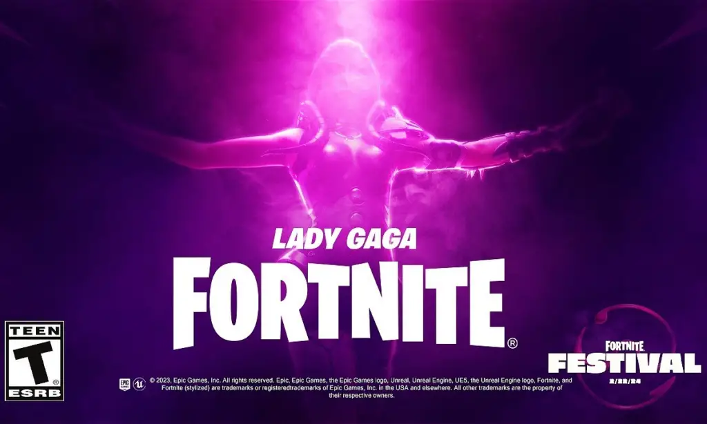 Lady Gaga para Fortnite Festival - Imagem: Divulgação