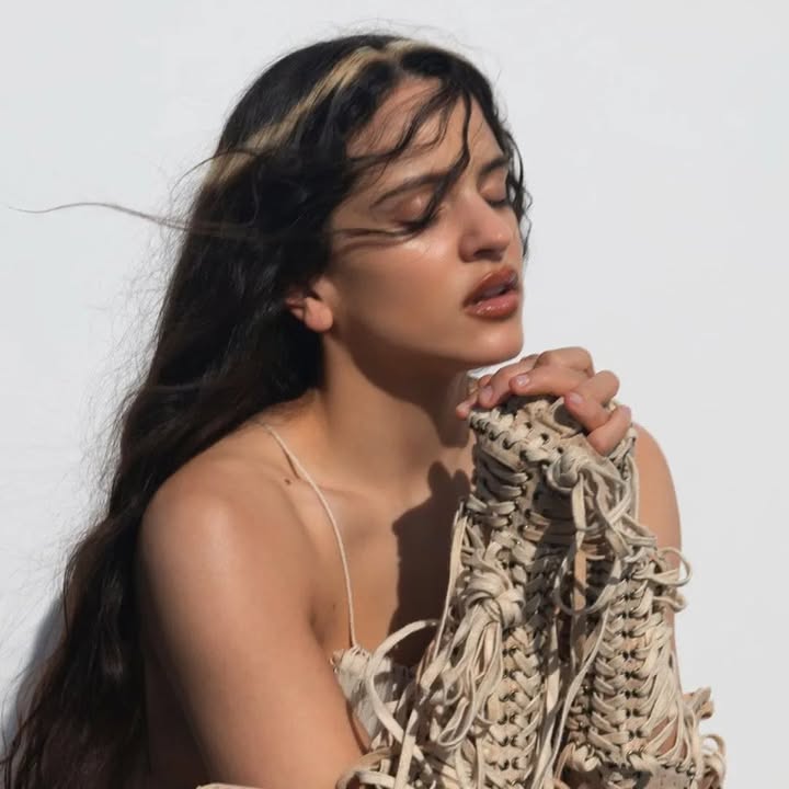 Imagem com o título "ROSALÍA: LUX e Outras Candidaturas aos Grammys 2027 Confirmadas" e uma lista de categorias de indicações para diferentes obras de ROSALÍA.