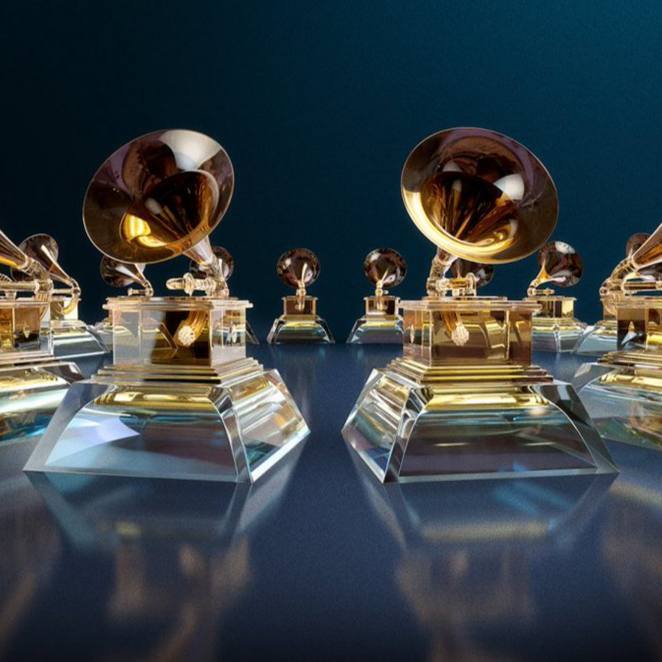 Gráfico apresentando as categorias do Grammy com mais submissões neste ano, listando os totais de submissões para Song of the Year, Record of the Year, Album of the Year, Best Music Video, Best Engineered Album, Non-Classical e Best Global Music Performance.